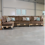 Paletové sedenie Golden Garden GG94/1 - Podsedáky a Vankúše "FIT IN" 120cm x 80cm x 15cm - penový granulát - capuccino